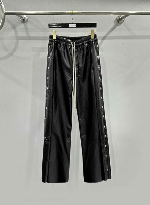 Black Faux Leather Button-Up Pants | Jin - BTS