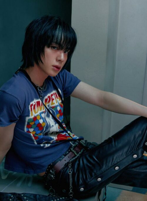 Black Faux Leather Button-Up Pants | Jin - BTS