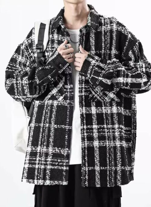 Black Plaid Front Pocket Tweed Jacket | Jimin – BTS