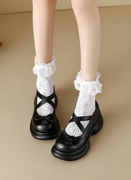 Black Thick-Soled Mary Jane Shoes | Yujin – IVE