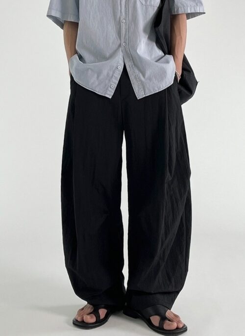 Black Wide Leg Casual Straight Trousers Korean Style