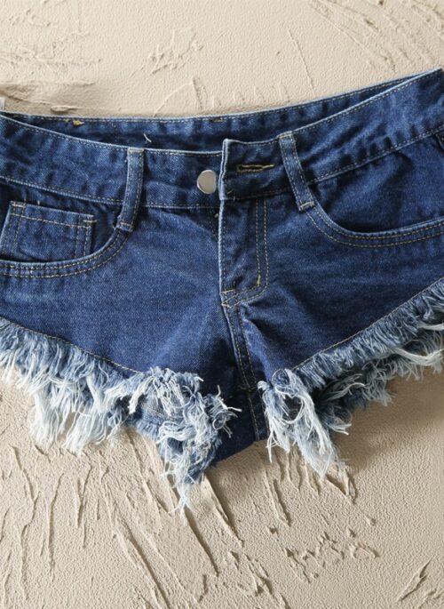 Blue Denim Ripped Micro Shorts | Yuna – ITZY