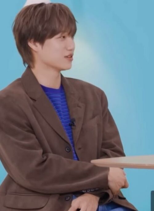Brown Faux-Suede Blazer Jacket | Kai – EXO