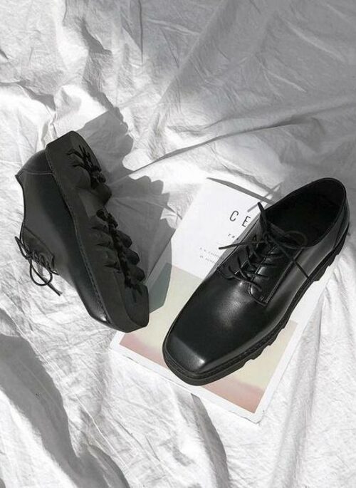 Casual Chunky Sole Leather Loafers