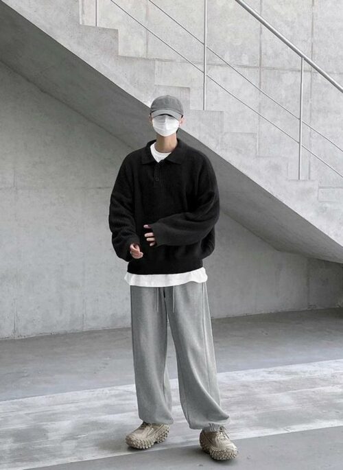 Cozy Knit Polo Sweater