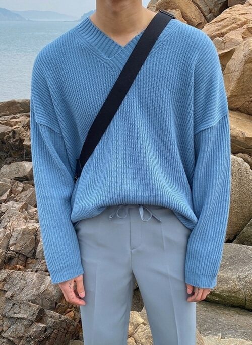 Cozy Knit Vneck Sweater