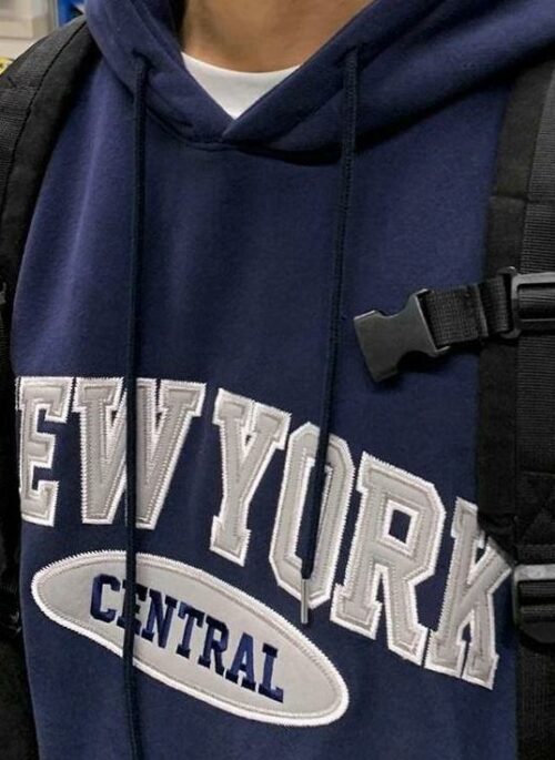 Embroidered Cotton Pullover Hoodie