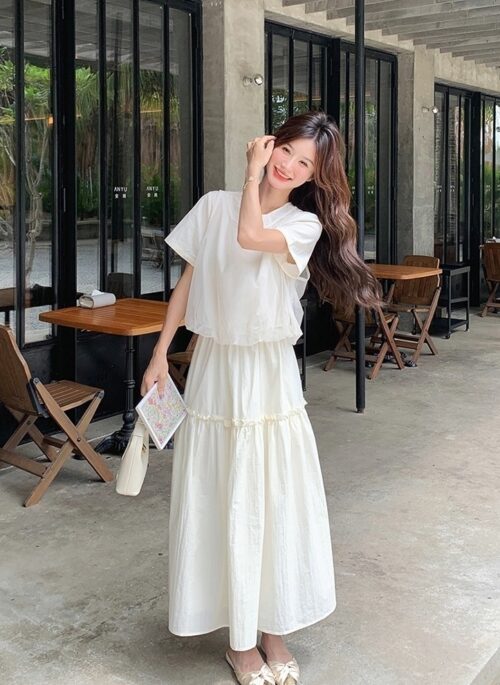 Fashionable Summer Twopiece Skirt Set