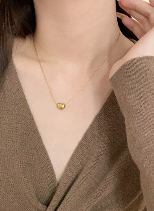 Gold Heart Pendant Necklace | Somi