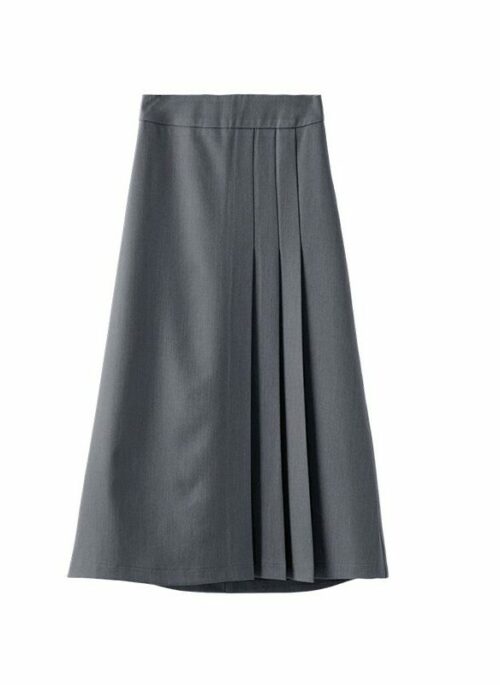 Grey Half Pleated Midi Skirt | Do Do Hee - My Demon