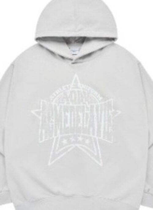 JEONGHAN x acme de la vie - Preppy Logo Crack Printing Hoodie | Grey