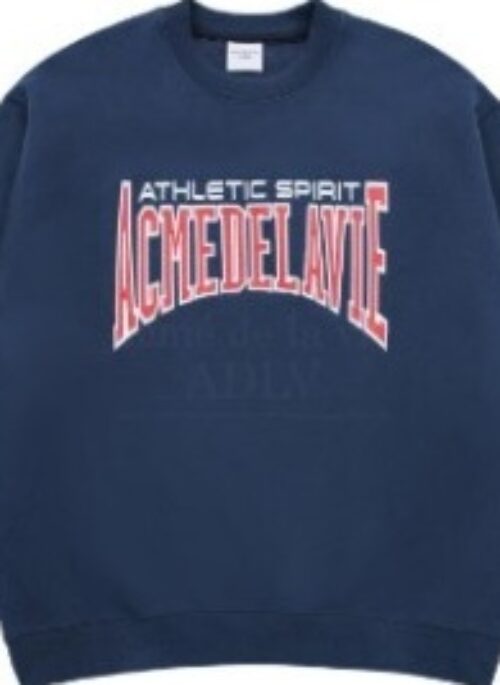 JEONGHAN x acme de la vie – Varsity Logo Embossing Needlework Sweatshirt | Navy