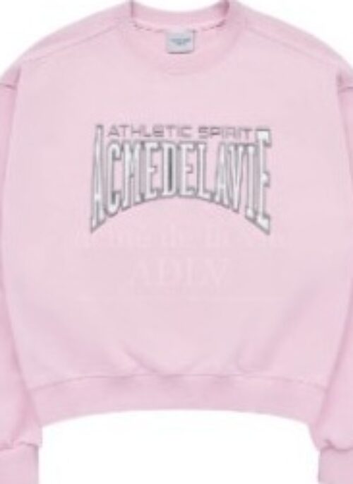 JEONGHAN x acme de la vie - Varsity Logo Embossing Needlework Womens Sweatshirt | Pink