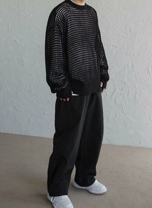 Plaid Knit Pullover Sweater