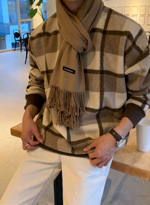 Plush Checkered Cozy Sweatshirt Jacket
