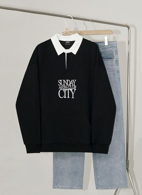 Premium Cotton Lettered Casual Sweatshirt
