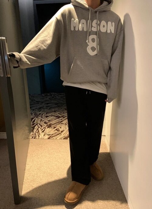 Premium Loose Fit Letter Print Hoodie