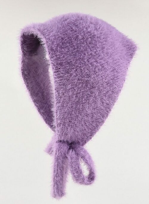 Purple Knitted Mohair Headscarf | Lia - ITZY