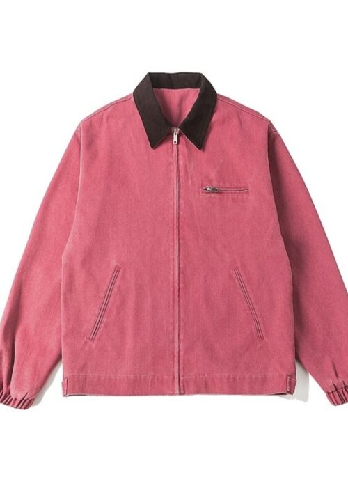 Pink Zip Up Jacket With Black Collar | Seungkwan – Seventeen