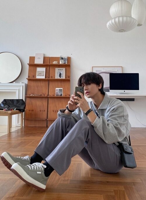 Relaxed Fit Polo Sweatshirt