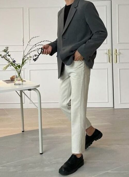 Relaxed Fit Washed Denim Trousers