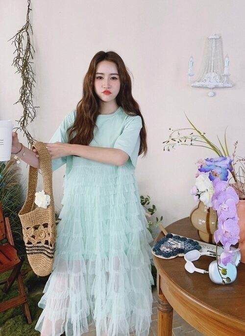 Sweet Layered Mesh Dress Summer Style