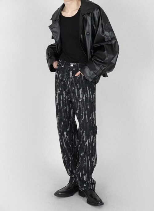 Tie Dye Relaxed Denim Trousers
