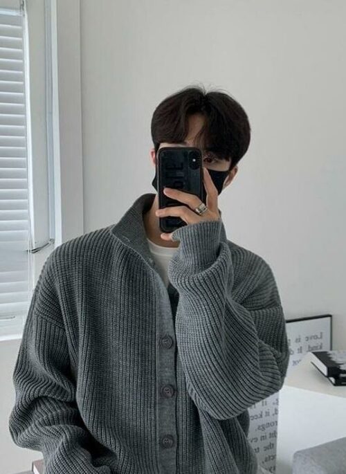 Vintage Knit Cardigan Sweater Classic Style