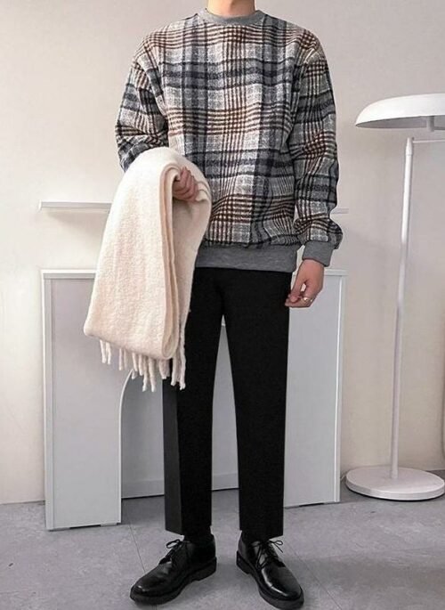 Vintage Plaid Crewneck Sweatshirt