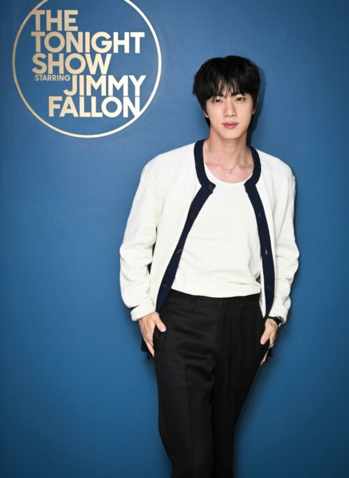 White And Black Contrast Lining Cardigan | Jin – BTS