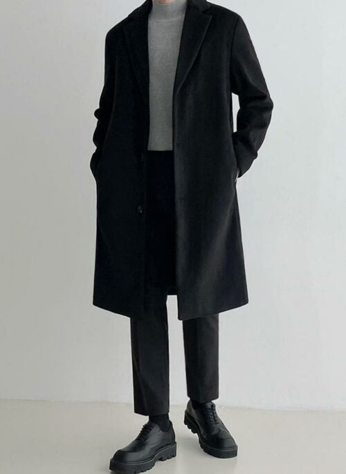 Wool Blend Coat British Style Outerwear