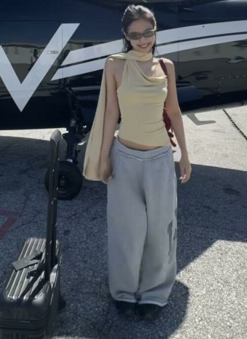 Yellow One Shoulder Draped Top | Jennie – Blackpink
