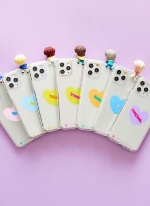 BTS “TinyTAN” Merch – Figure Clear Jelly Case | Heart for iPhone