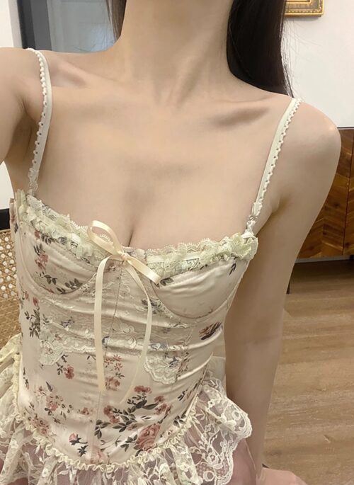 Beige Floral Lace Corset Top | Julie – Kiss Of Life