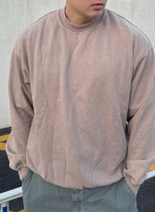 Beige Vintage-Wash Drop-Shoulder Sweatshirt | Jeongin – Stray Kids