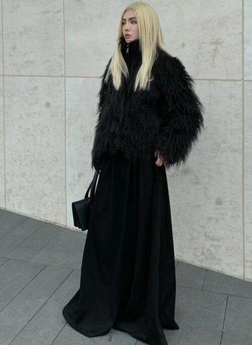 Black Faux Fur Jacket | Jin – BTS