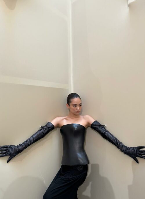Black Faux Leather Tube Top | Jennie – BlackPink