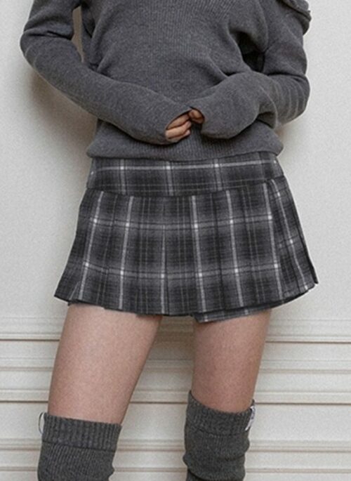 Black Plaid Pleated Skort | Jisoo – BlackPink