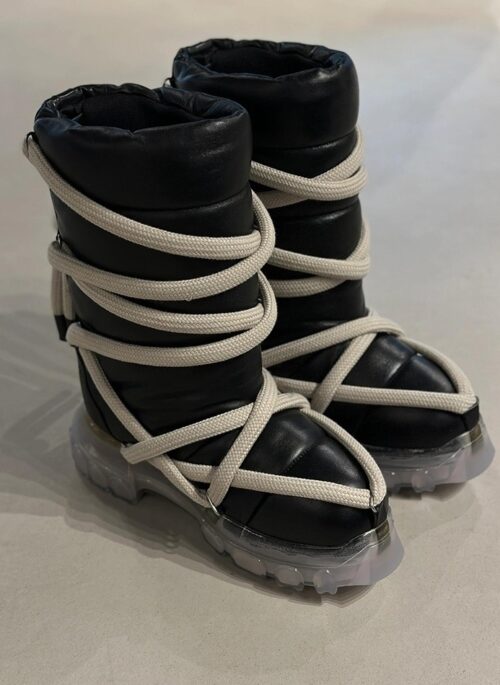 Black Rope-Wrapped Winter Boots | Giselle – Aespa