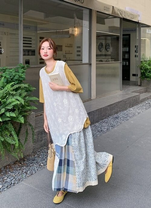 Bohemian Patchwork Skirt And Top Set