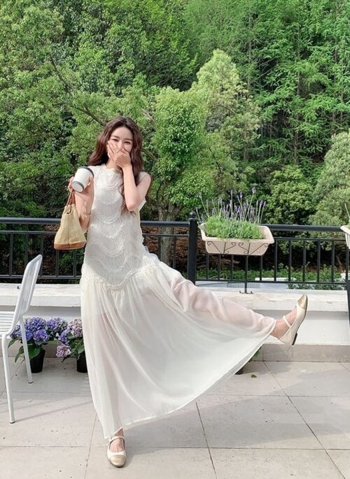 Elegant Casual Waist Slimming French Style Maxi Dress