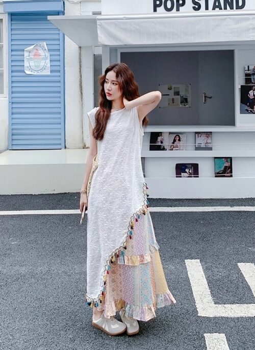 French Lace Embroidered Irregular Skirt Set