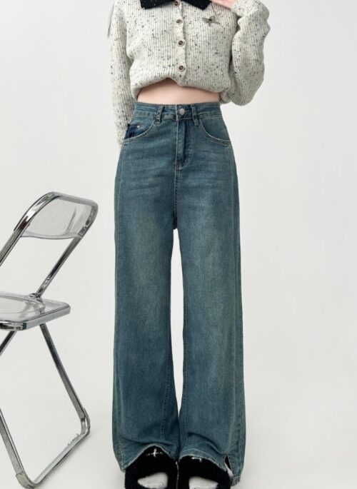 High Waist Loose Fit Straight Leg Jeans