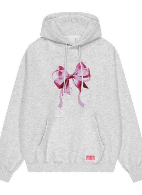 Light Grey Ribbon Print Hoodie | Yuna – ITZY