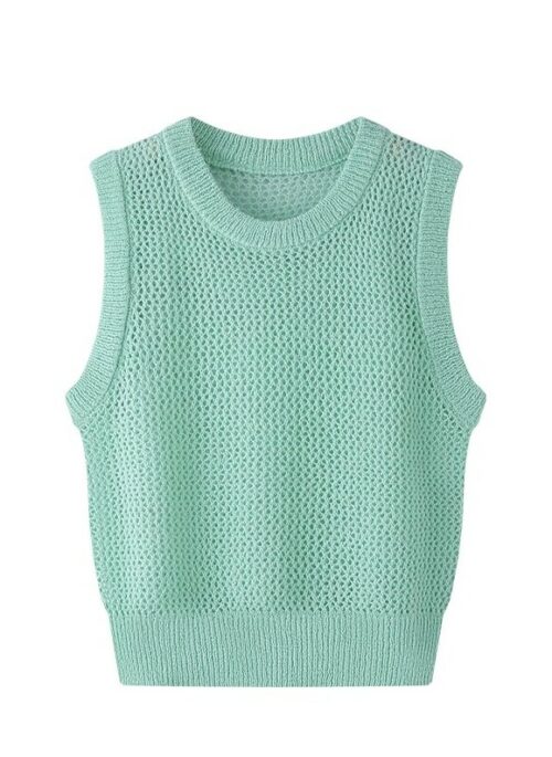 Mint Green Knitted Vest | Minju – ILLIT