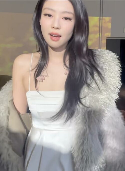 Off-White Bubble Ruched Dress | Jennie – BlackPink
