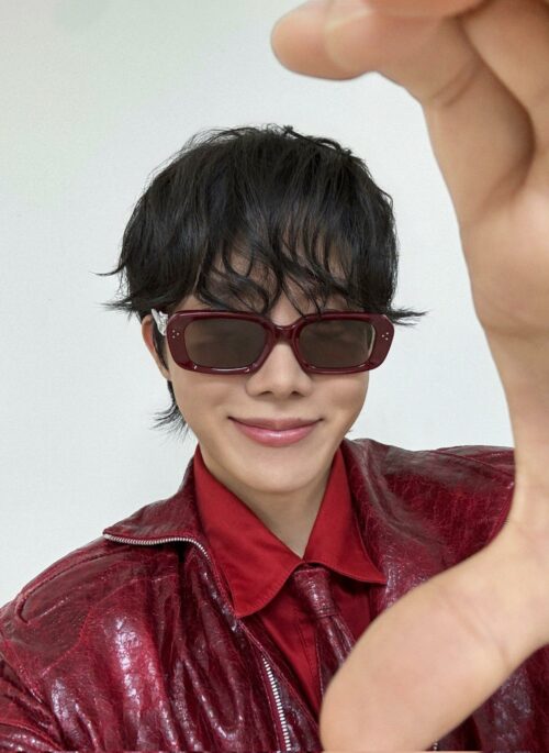 Red Square Gem Frame Sunglasses | J-Hope – BTS
