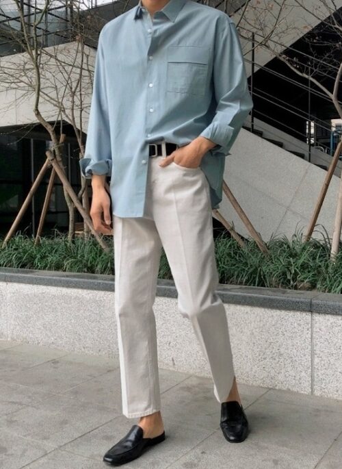 Relaxed Fit Wrinklefree Casual White Shirt
