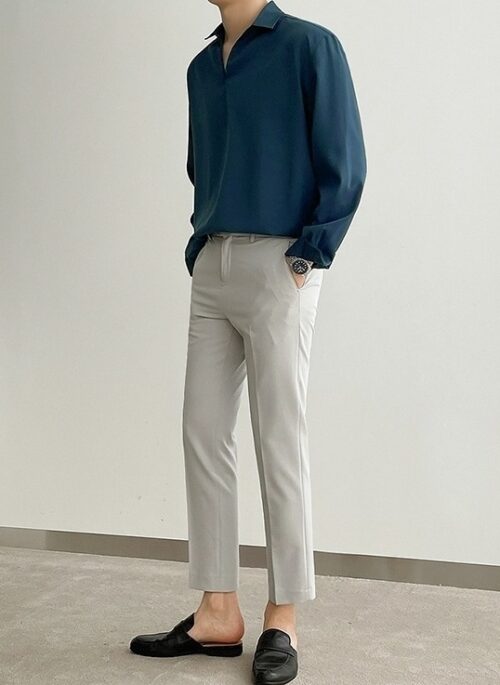 Silky Vneck Long Sleeve Shirt