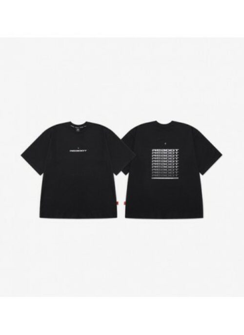 TREASURE “REBOOT” Merch – Overfit Reflective T-Shirt – Black